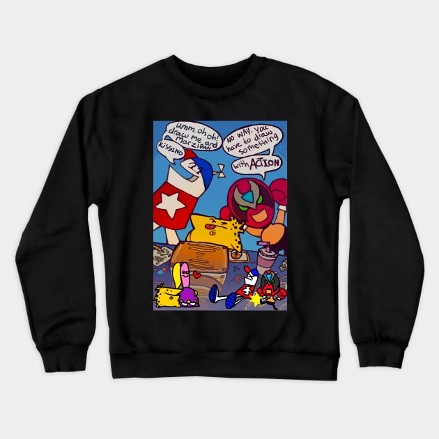 Homestar runner, Strong bad & the cheat animated! Crewneck Sweatshirt by xxlisagamerxx